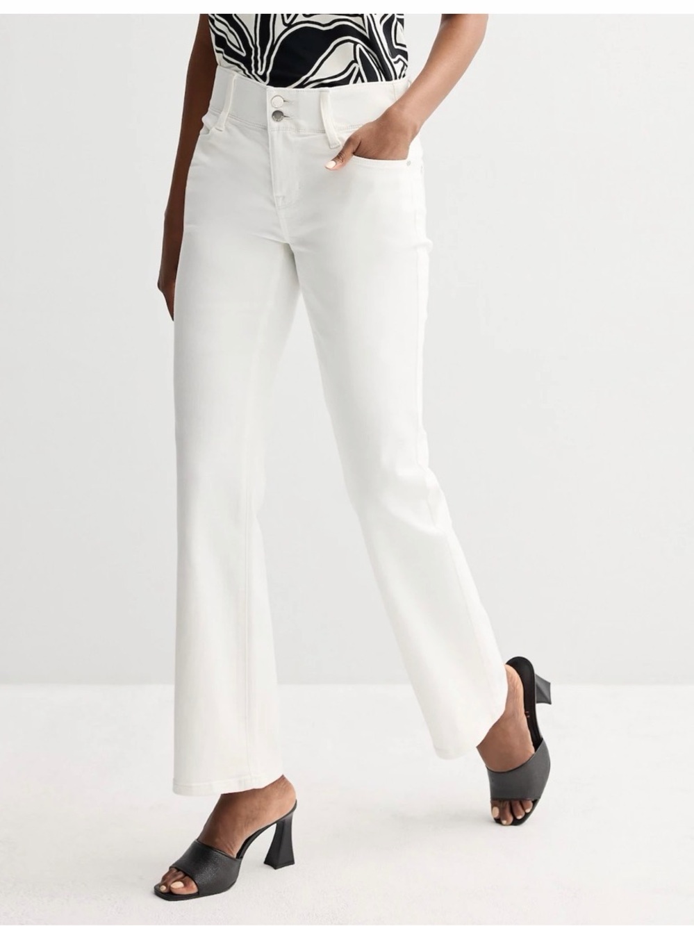 Nine West White Boot Cut Jeans Mid Rise Bootcut 4